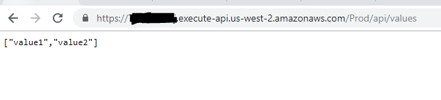 screenshot test api gateway with api lambda response