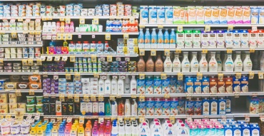dairy products on shelf