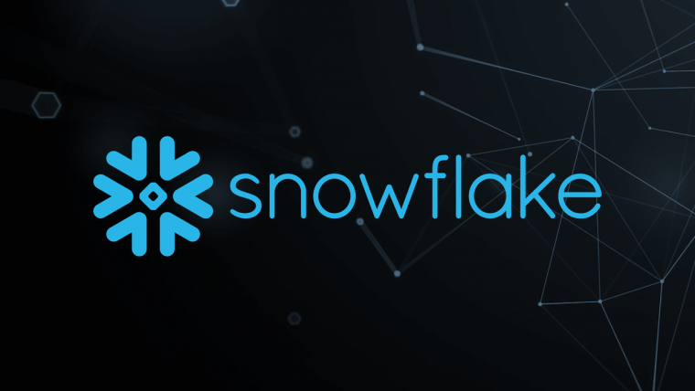 snowflake logo on blue background