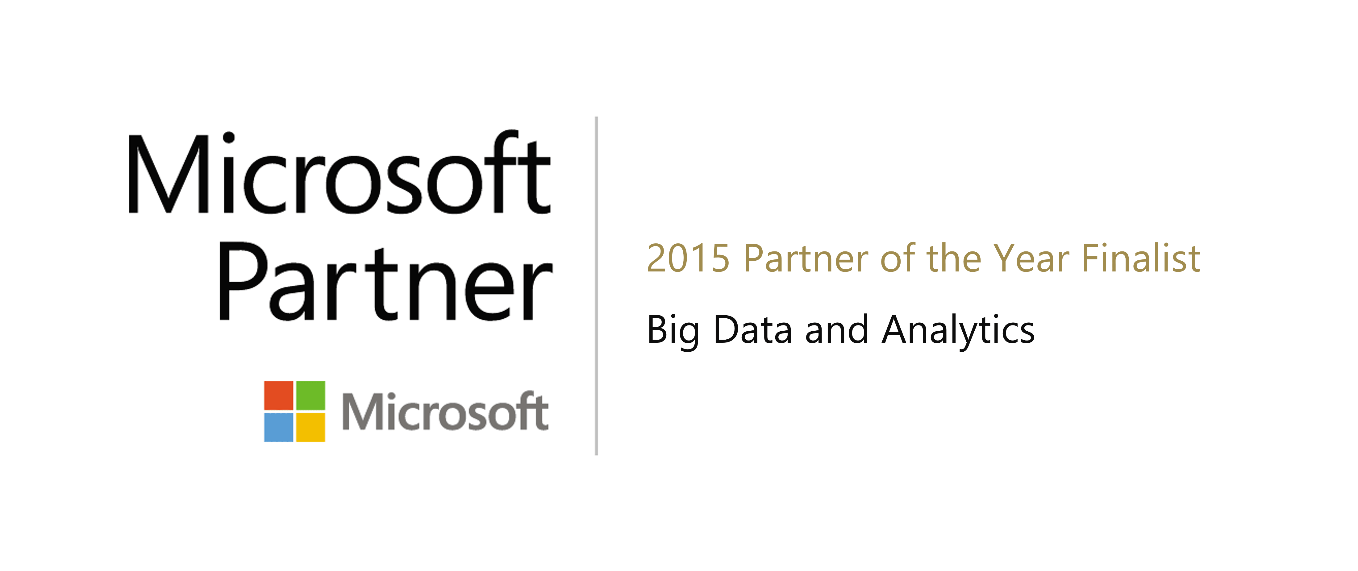 MSFT 2015 Partner of the Year Finalist for Big Data and Analytics
