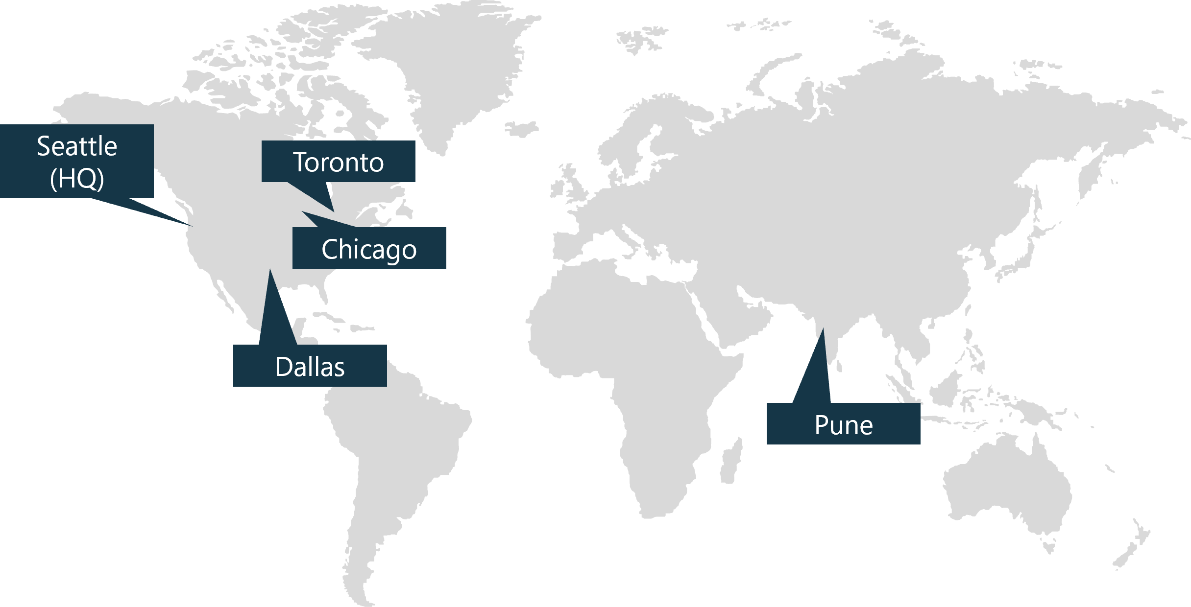 Neal Analytics office locations on world map