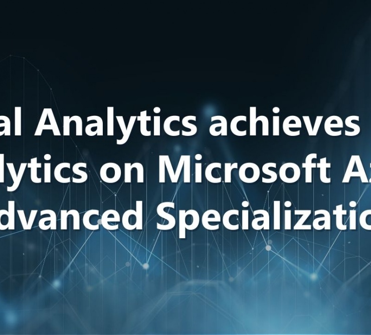 Text on blue background: Neal Analytics achieves the Analytics on Microsoft Azure Advanced Specialization