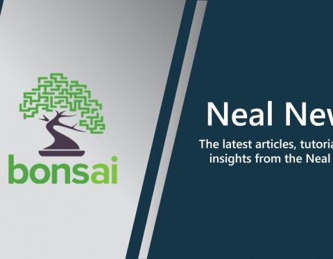 Neal News text on blue background with Microsoft Project Bonsai logo