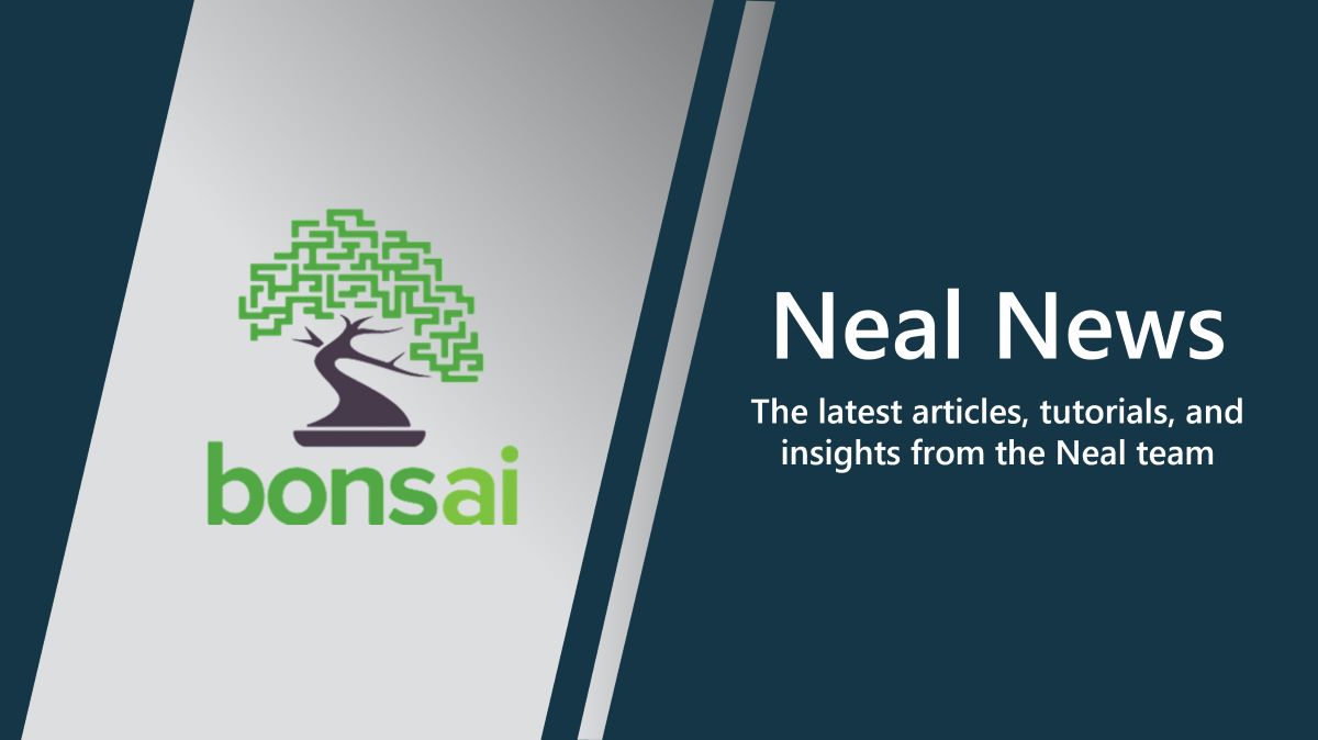 Neal News text on blue background with Microsoft Project Bonsai logo