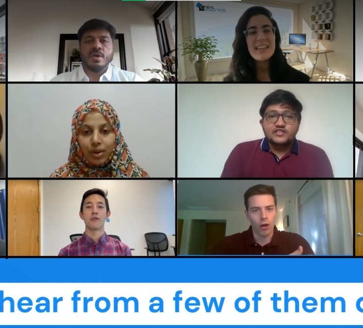 Video thumbnail with Neal Analytics employees featured in a tile grid