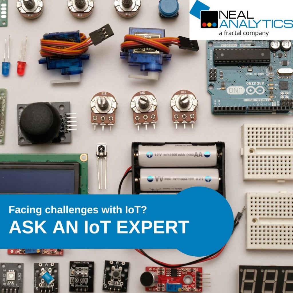 Electronics with text overlay "Ask an IoT Expert"