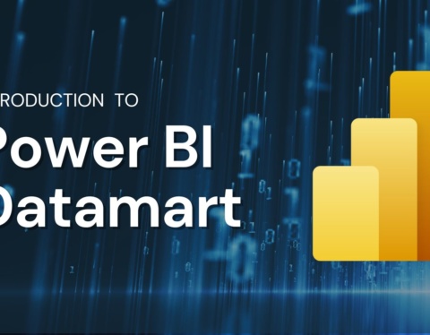 Power BI icon and text "Introduction to Power BI Datamart"