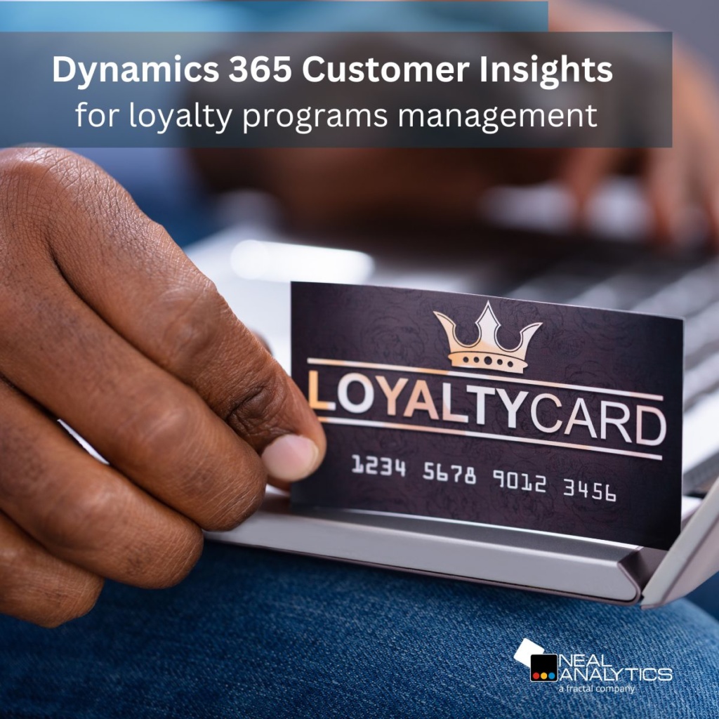 Loyalty card and text "Dynamics 365 Customer Insights for loyalty programs management"