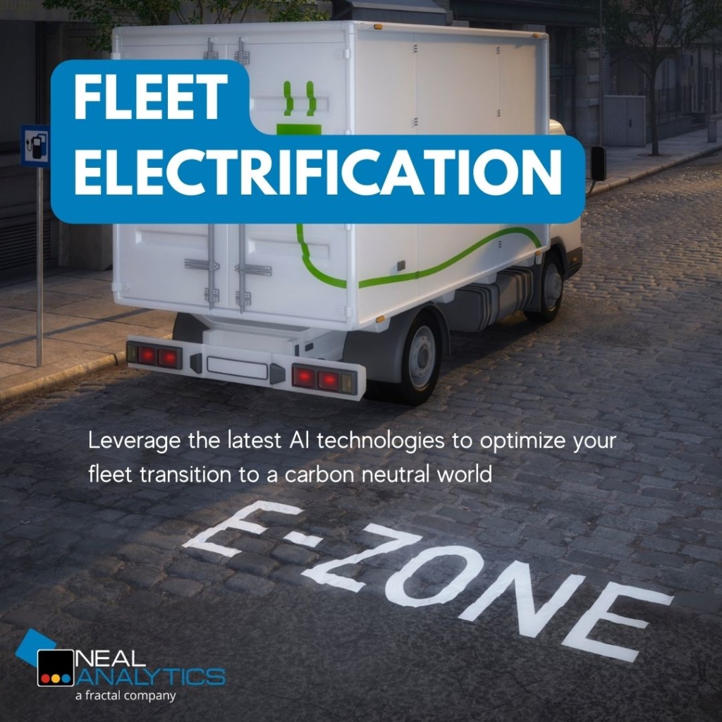Electric truck with text "Fleet Electrification"