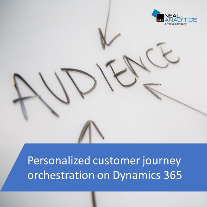 "Audience" written on whiteboard with text "Personalized customer journey orchestration on Dynamics 365"