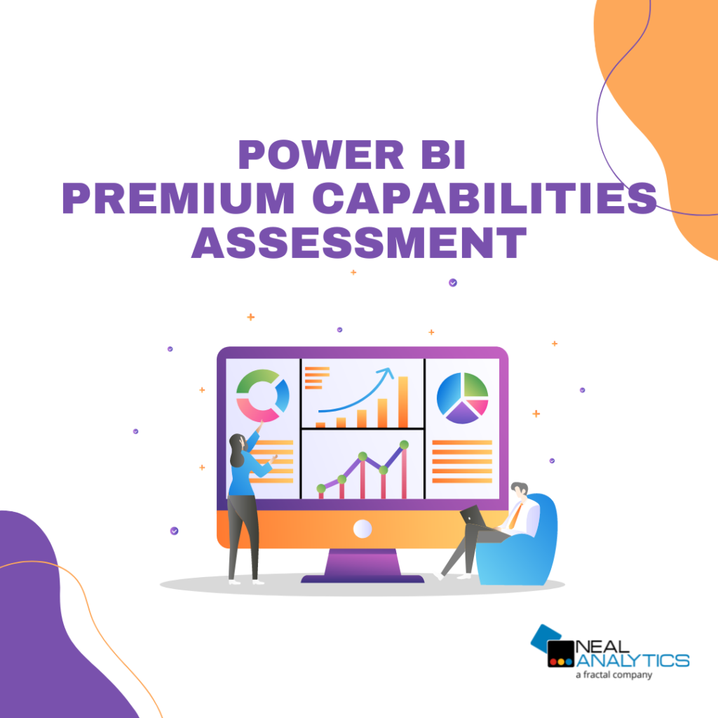 data analytics illustration with text Power BI Premium Capabilities Assessment