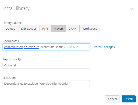 Azure Databricks library source