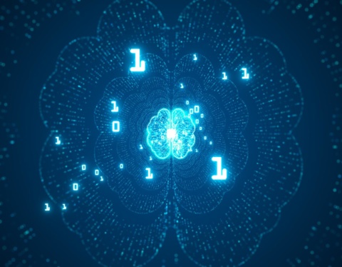 AI brain processing data abstract