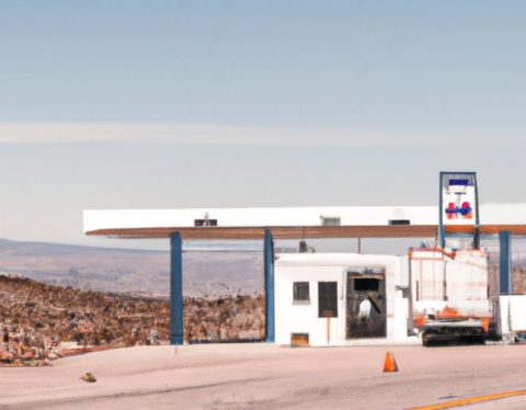 Gas station in desert