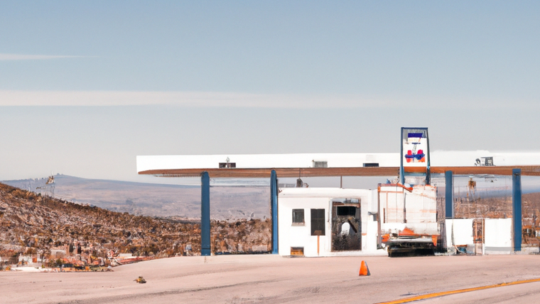 Gas station in desert
